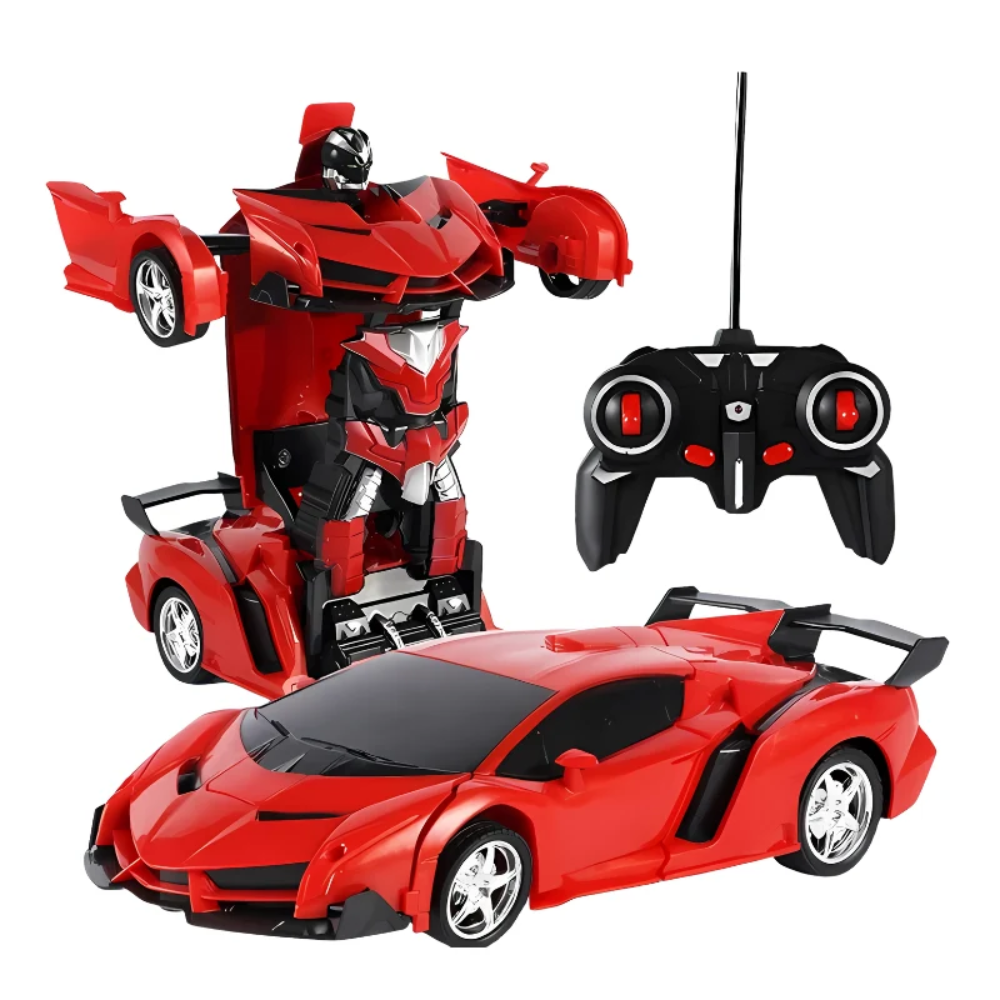 SpeedBot RC Transforming Car – Remote Control Robot Toy with LED Lights for Kids