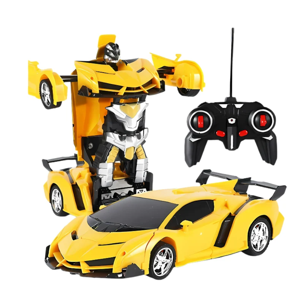 SpeedBot RC Transforming Car – Remote Control Robot Toy with LED Lights for Kids