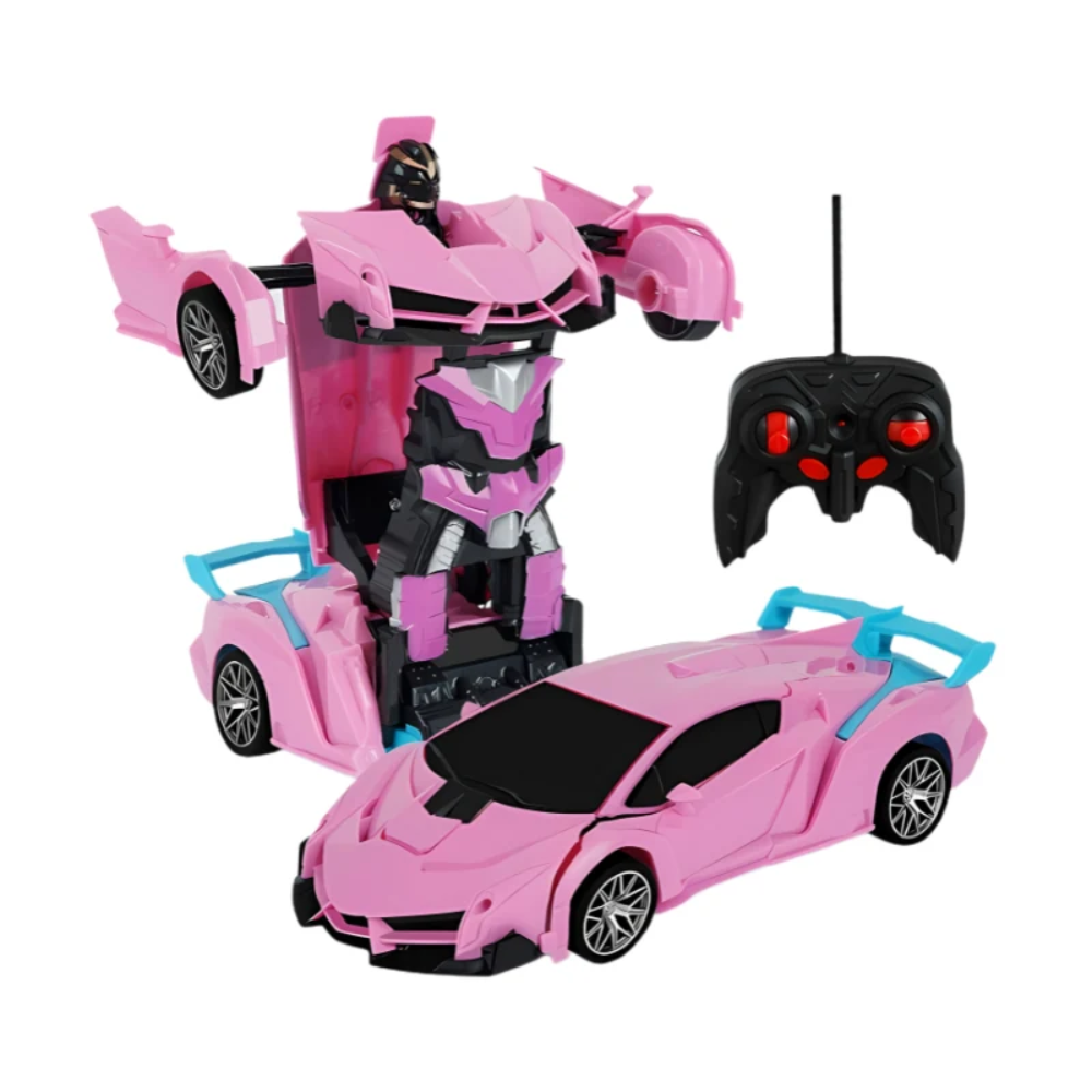 SpeedBot RC Transforming Car – Remote Control Robot Toy with LED Lights for Kids