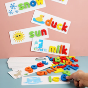 SpellMasters Kids Spelling Game – Wooden Letter Matching and Word Building Toy