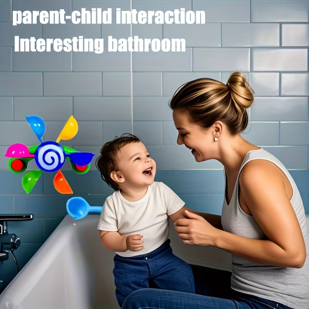 Spinning Bath Pinwheel Toy for Kids – Suction Cup Sensory Water Toy