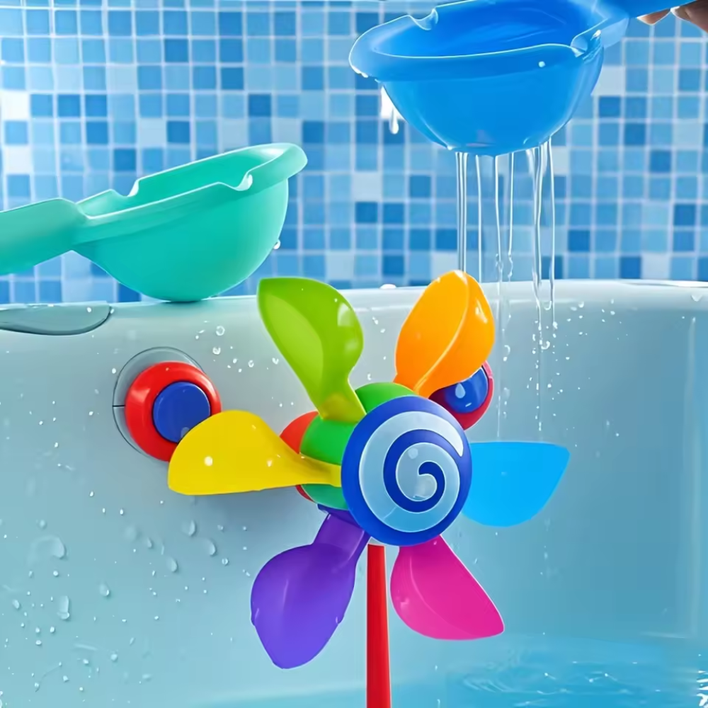 Spinning Bath Pinwheel Toy for Kids – Suction Cup Sensory Water Toy