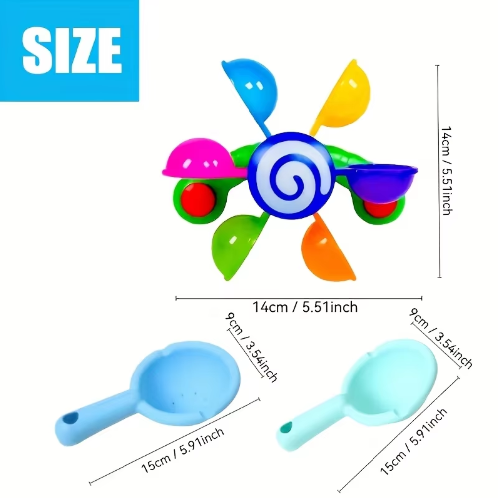 Spinning Bath Pinwheel Toy for Kids – Suction Cup Sensory Water Toy