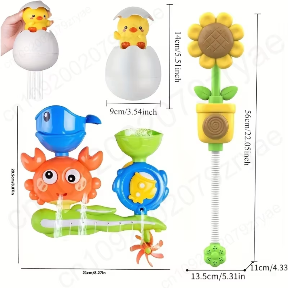 Suction Cup Bath Toy Set for Kids – Interactive Sensory Water Toys