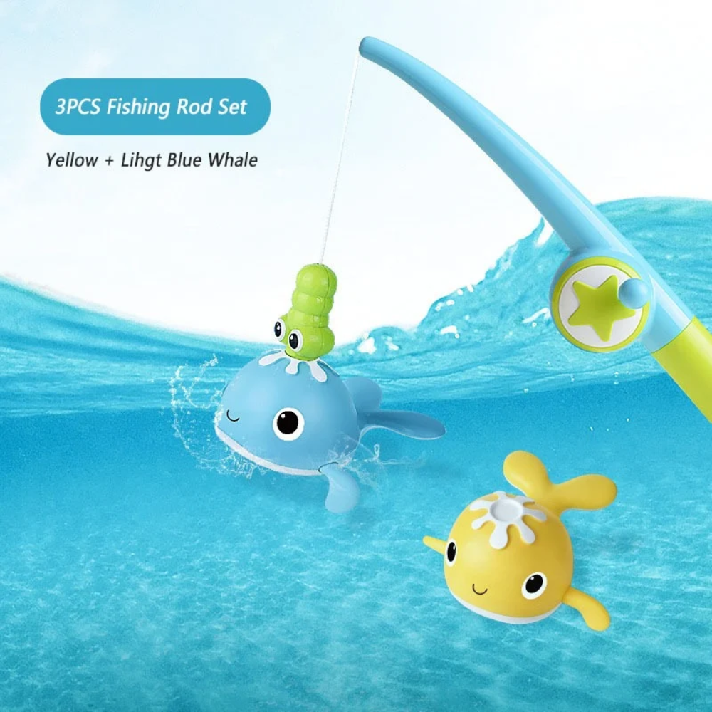 Swimming Whale Bath Toys – Fishing Play Set for Kids