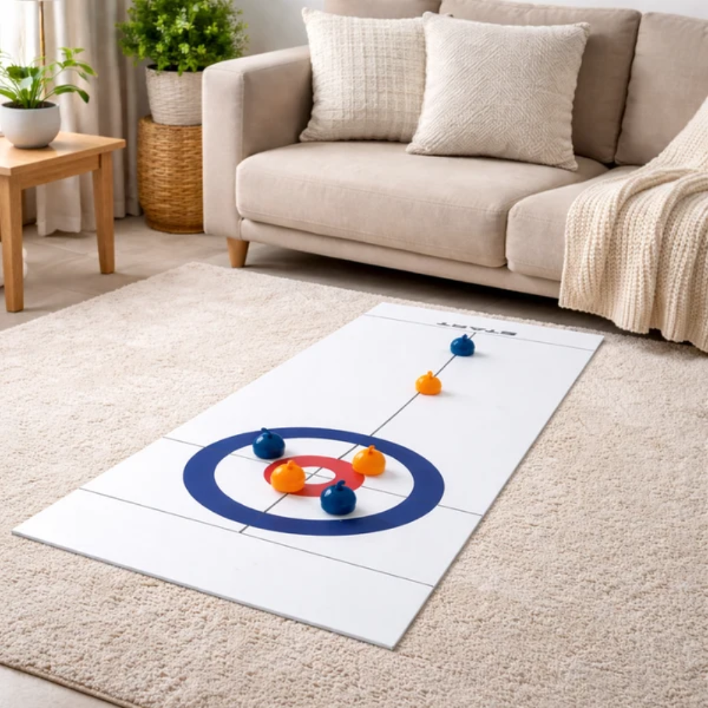 Tabletop Curling Game – Foldable Family Strategy Game