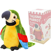 Talking Parrot Plush Toy – Interactive Repeat Talking Bird with Voice Recording and Moving Wings