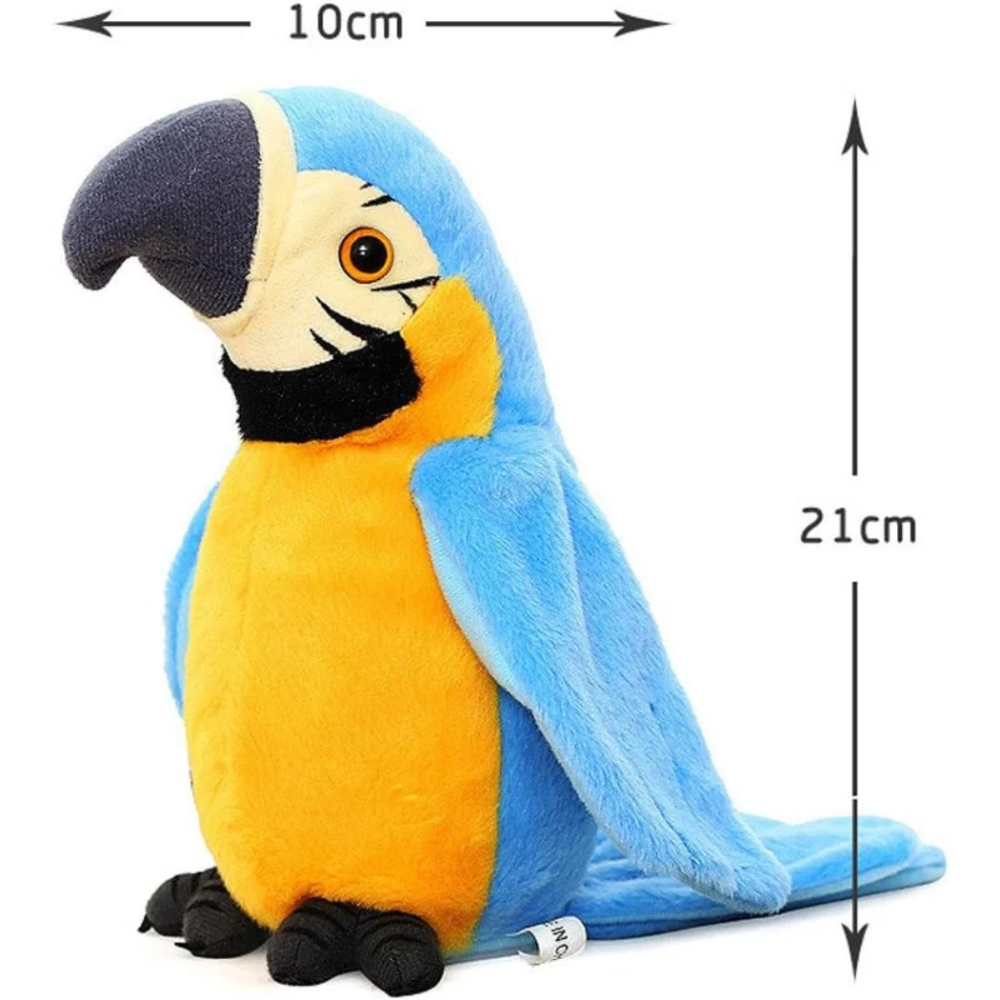 Talking Parrot Plush Toy – Interactive Repeat Talking Bird with Voice Recording and Moving Wings