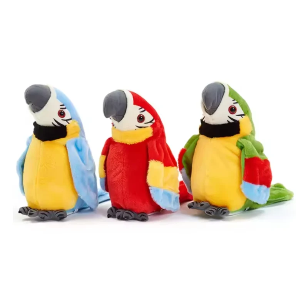 Talking Parrot Plush Toy – Interactive Repeat Talking Bird with Voice Recording and Moving Wings