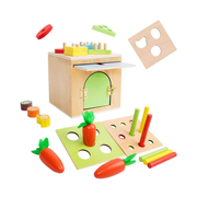 Toddler 6-in-1 Wooden Sorting Cube – Montessori-Inspired Educational Shape Matching and Stacking Toy