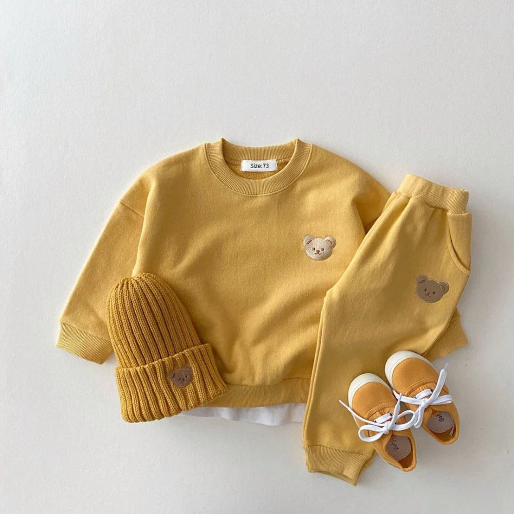 Toddler Bear Tracksuit Set – Long Sleeve Sweatshirt and Jogger Pants