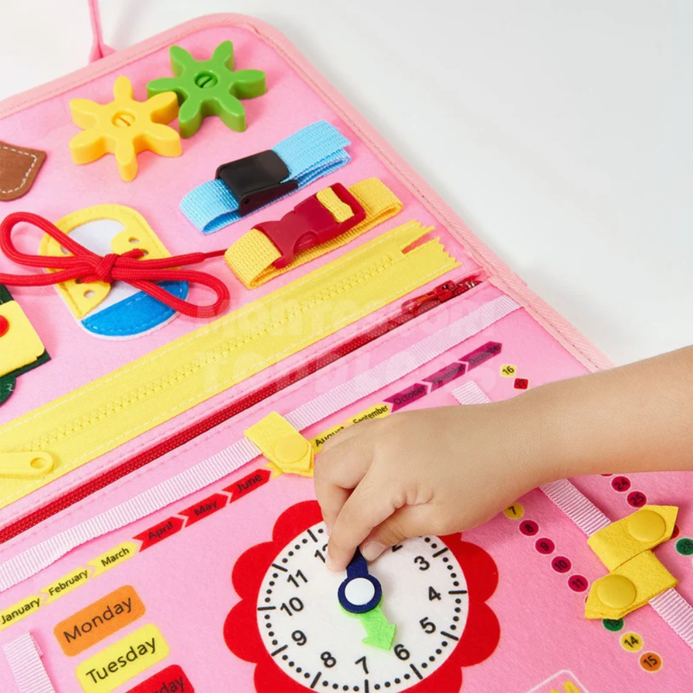 Toddler Educational Travel Bag – Portable Montessori Busy Board Learning Activity Set