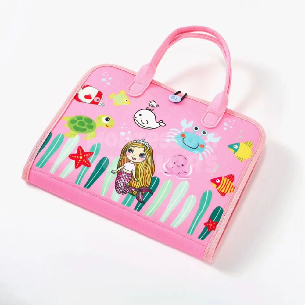 Toddler Educational Travel Bag – Portable Montessori Busy Board Learning Activity Set