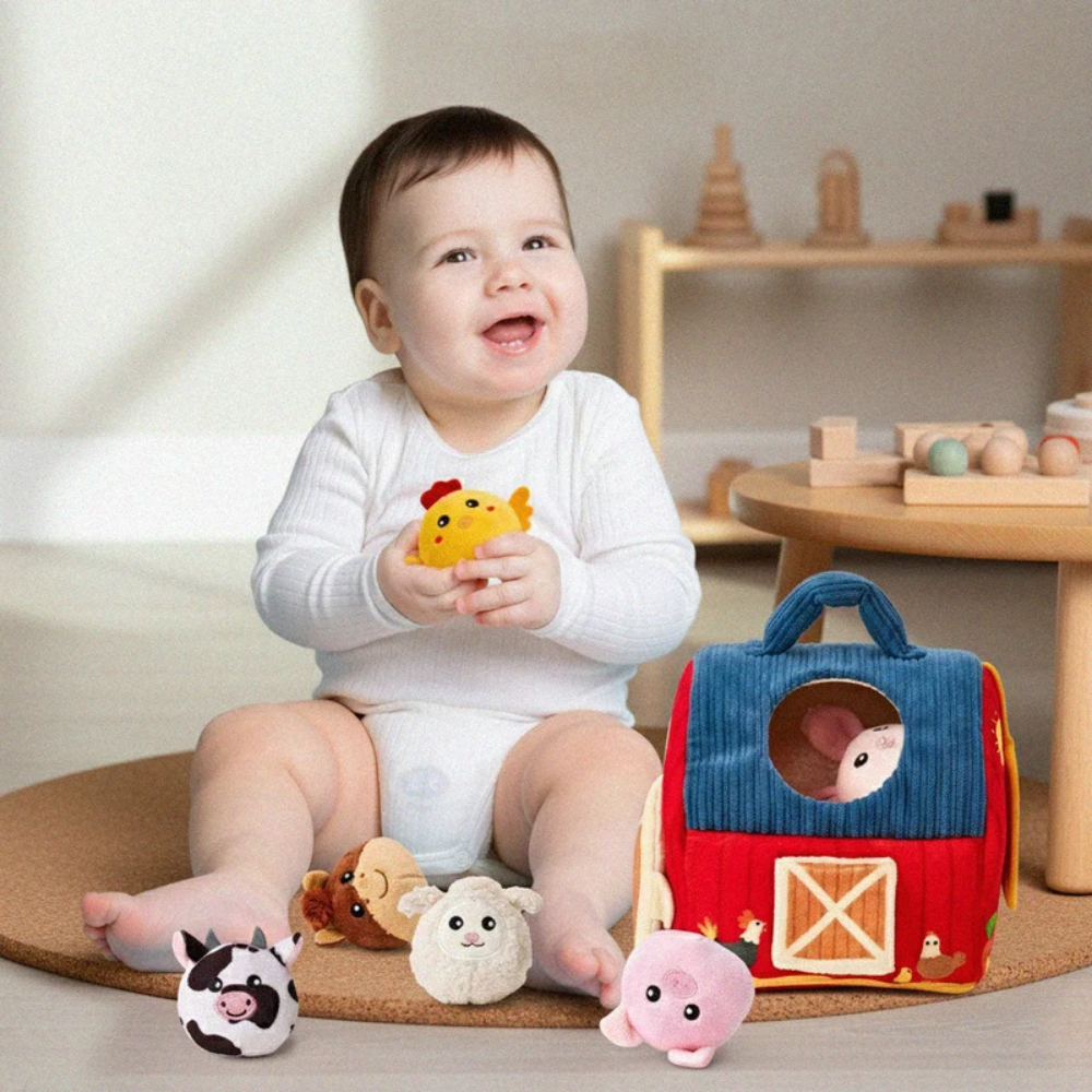 Toddler Plush Farm Animal Set – Soft Barn Playset with Stuffed Animals