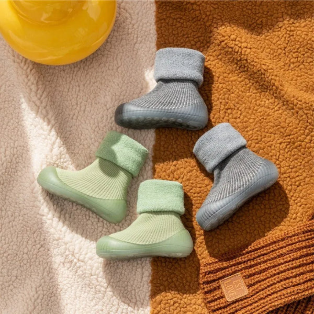 Toddler Sock Shoes – Warm Anti-Slip Baby Shoes with Soft Rubber Soles