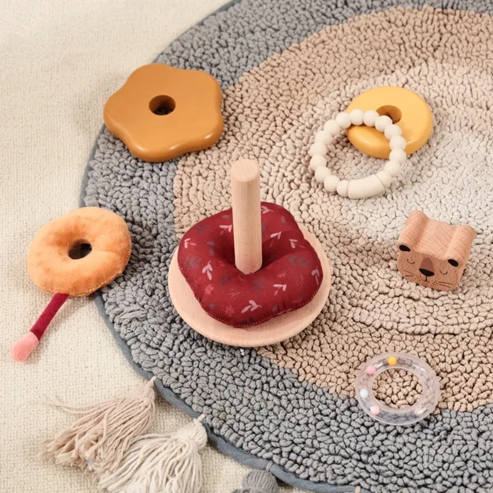 Toddler Stacking and Nesting Rings – Wooden Bear Sensory Learning Toy