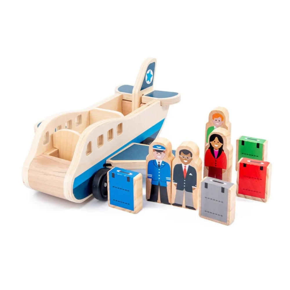 Toddler Wooden Airplane Toy – Educational Pretend Play Aircraft for Kids