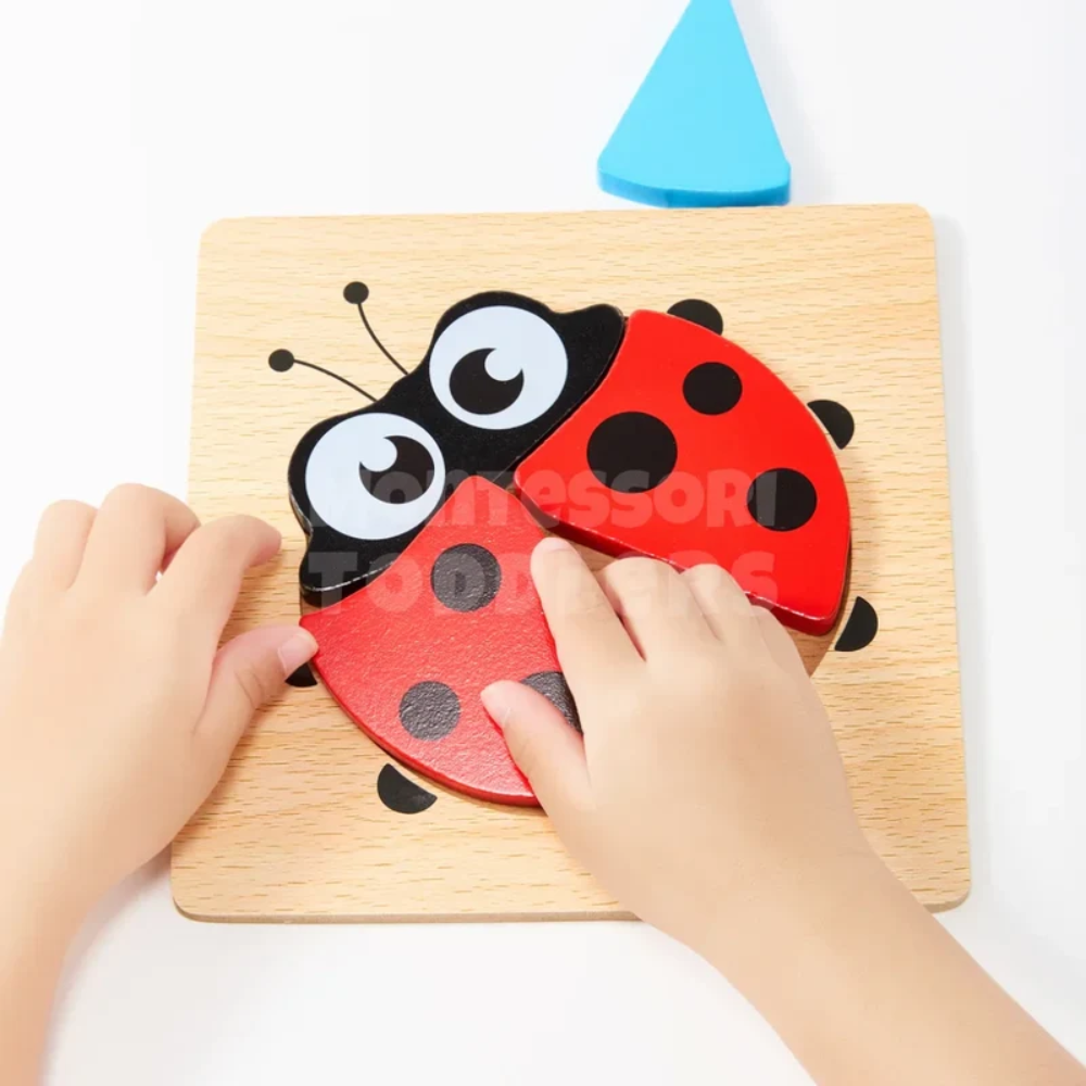 Toddler Wooden Animal Puzzles – 6 Pack Educational Animal Matching Set