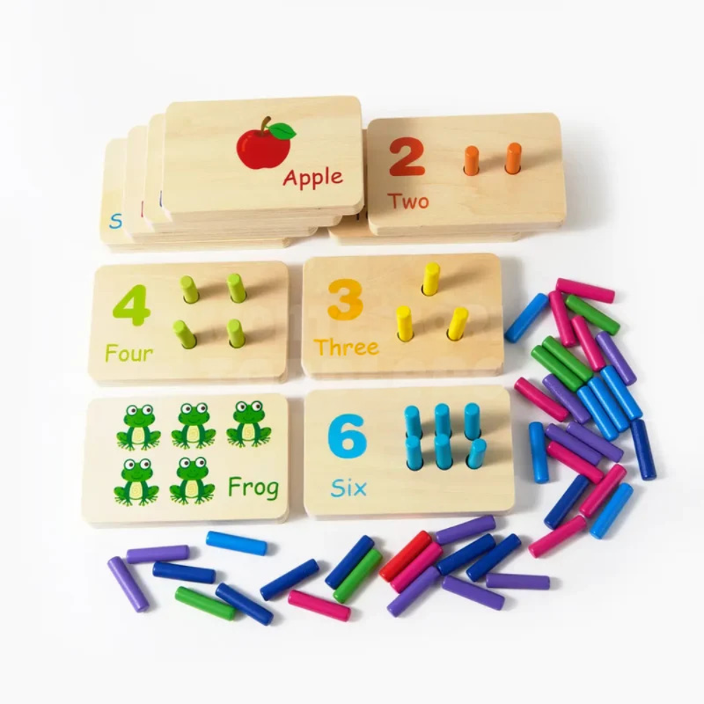 Toddler Wooden Counting Board – Educational Number Matching and Math Learning Toy