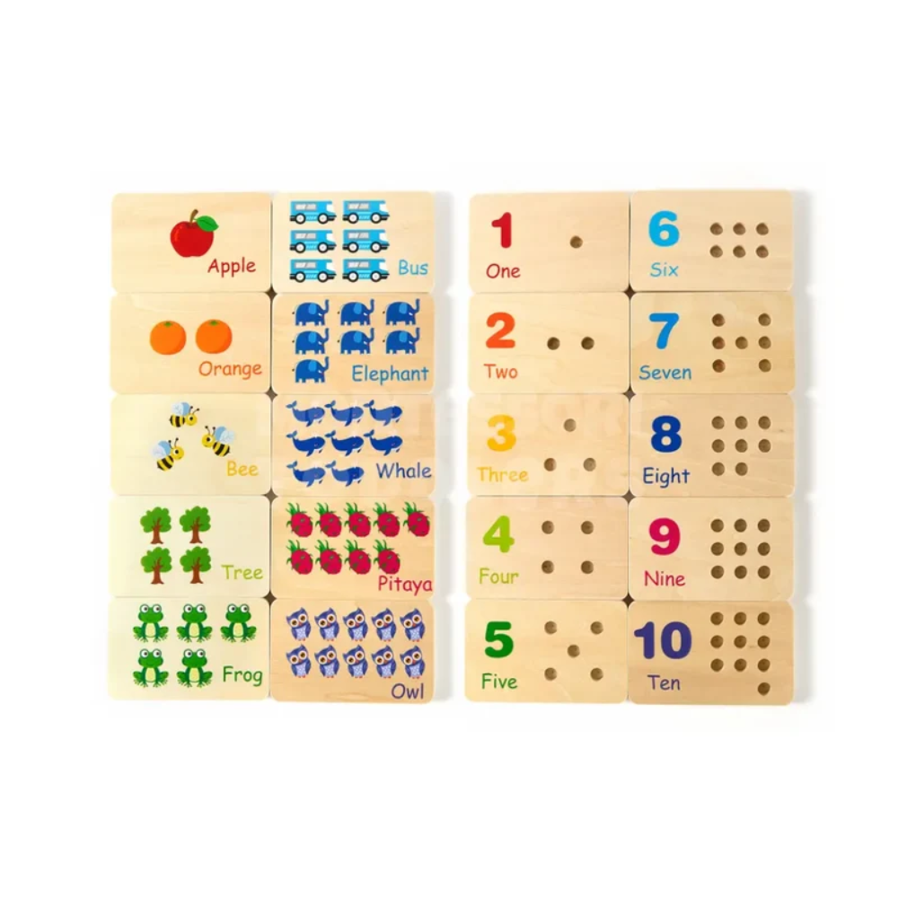 Toddler Wooden Counting Board – Educational Number Matching and Math Learning Toy