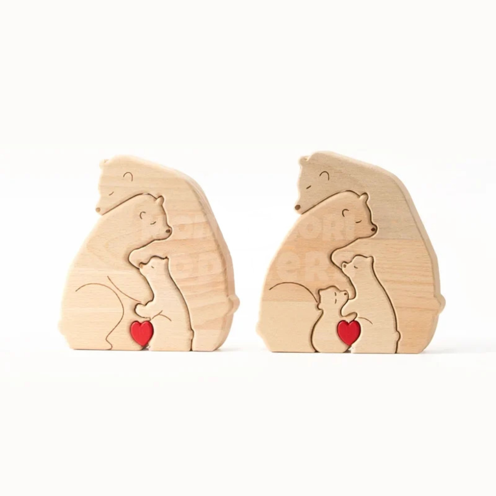 Toddler Wooden Hugging Bears – Educational Animal Matching and Stacking Toy