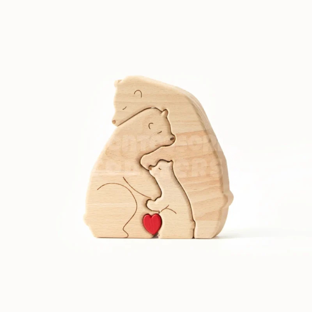 Toddler Wooden Hugging Bears – Educational Animal Matching and Stacking Toy