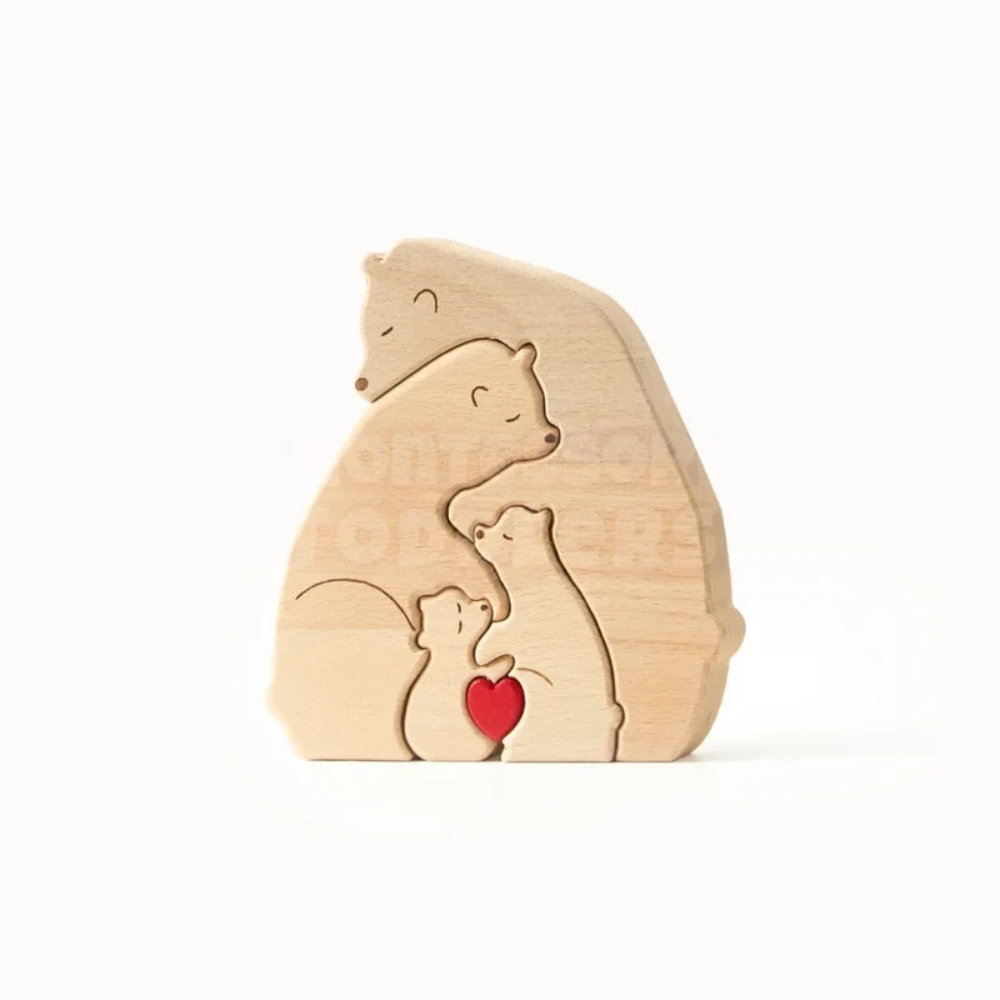 Toddler Wooden Hugging Bears – Educational Animal Matching and Stacking Toy