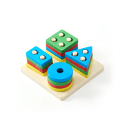 Toddler Wooden Shape Puzzle – Educational Shape Sorting and Matching Toy