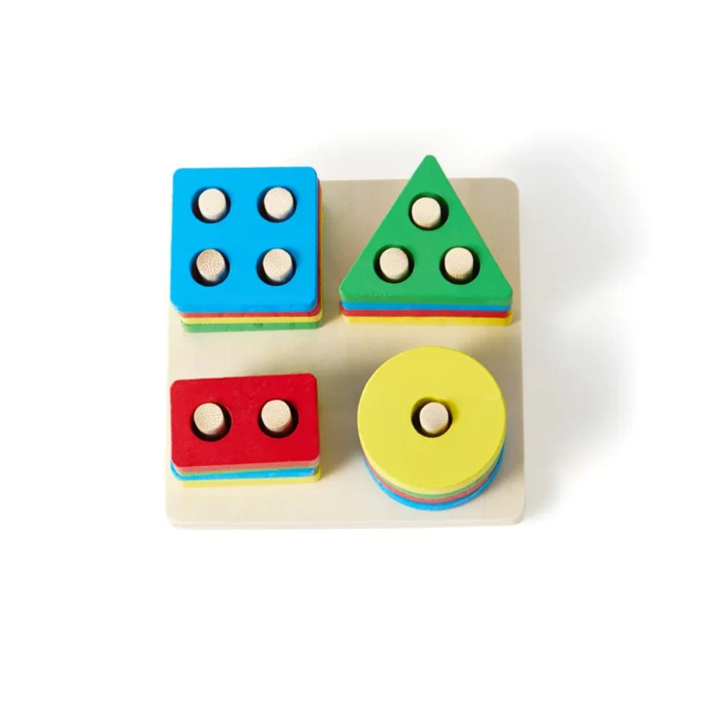 Toddler Wooden Shape Puzzle – Educational Shape Sorting and Matching Toy