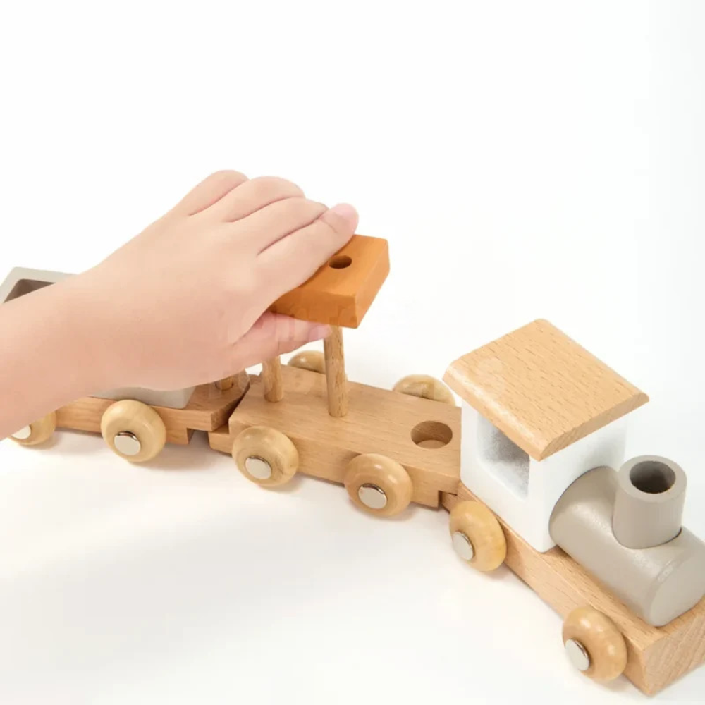 Toddler Wooden Train Set – Educational Railway Toy for Imaginative Play