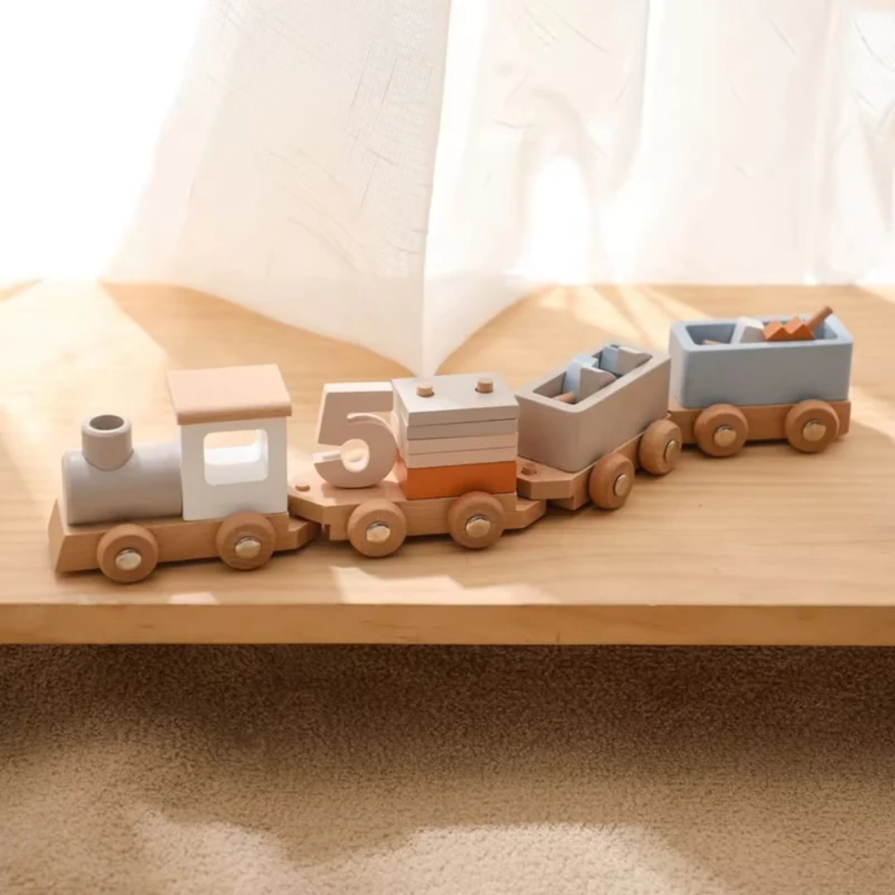 Toddler Wooden Train Set – Educational Railway Toy for Imaginative Play