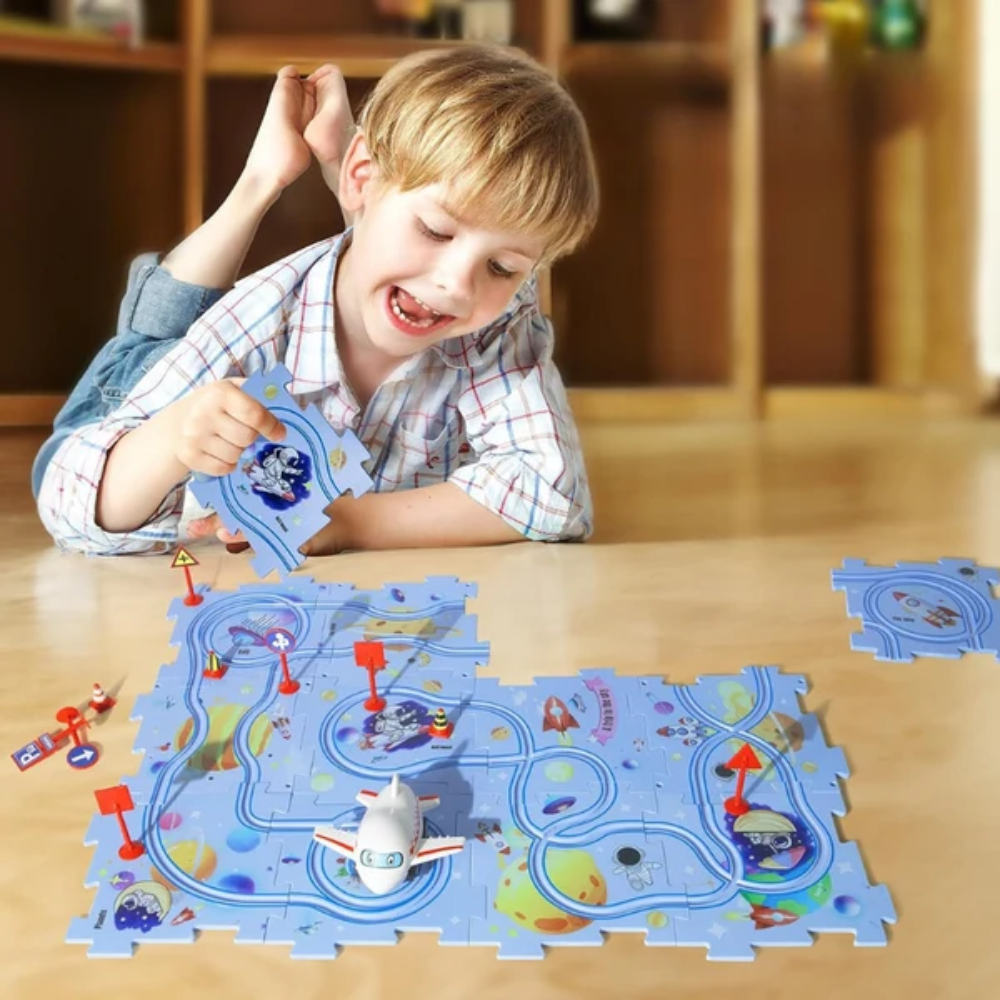 TrackMaster Kids Car Race Track – Customizable Racing Track Building Toy