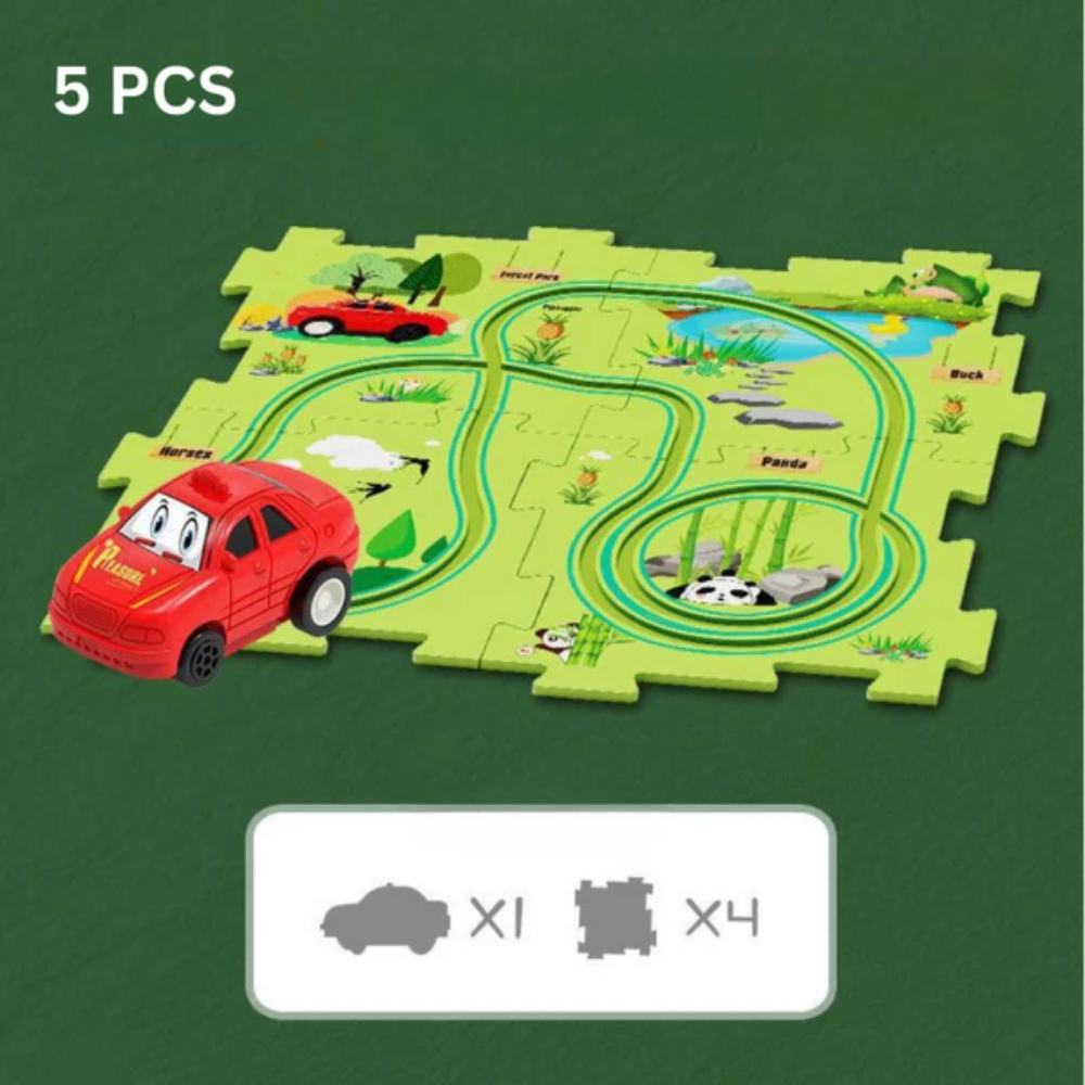 TrackMaster Kids Car Race Track – Customizable Racing Track Building Toy