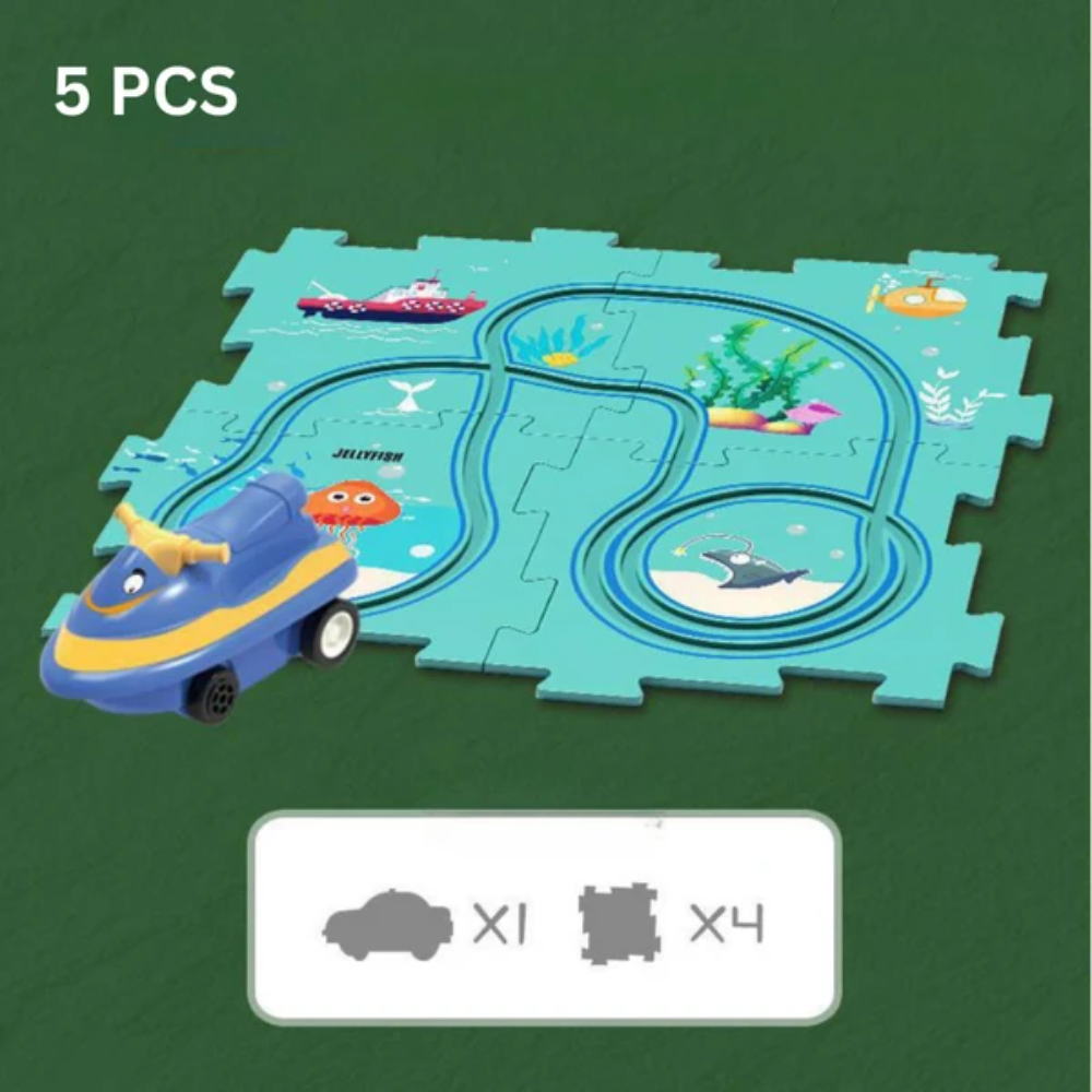 TrackMaster Kids Car Race Track – Customizable Racing Track Building Toy
