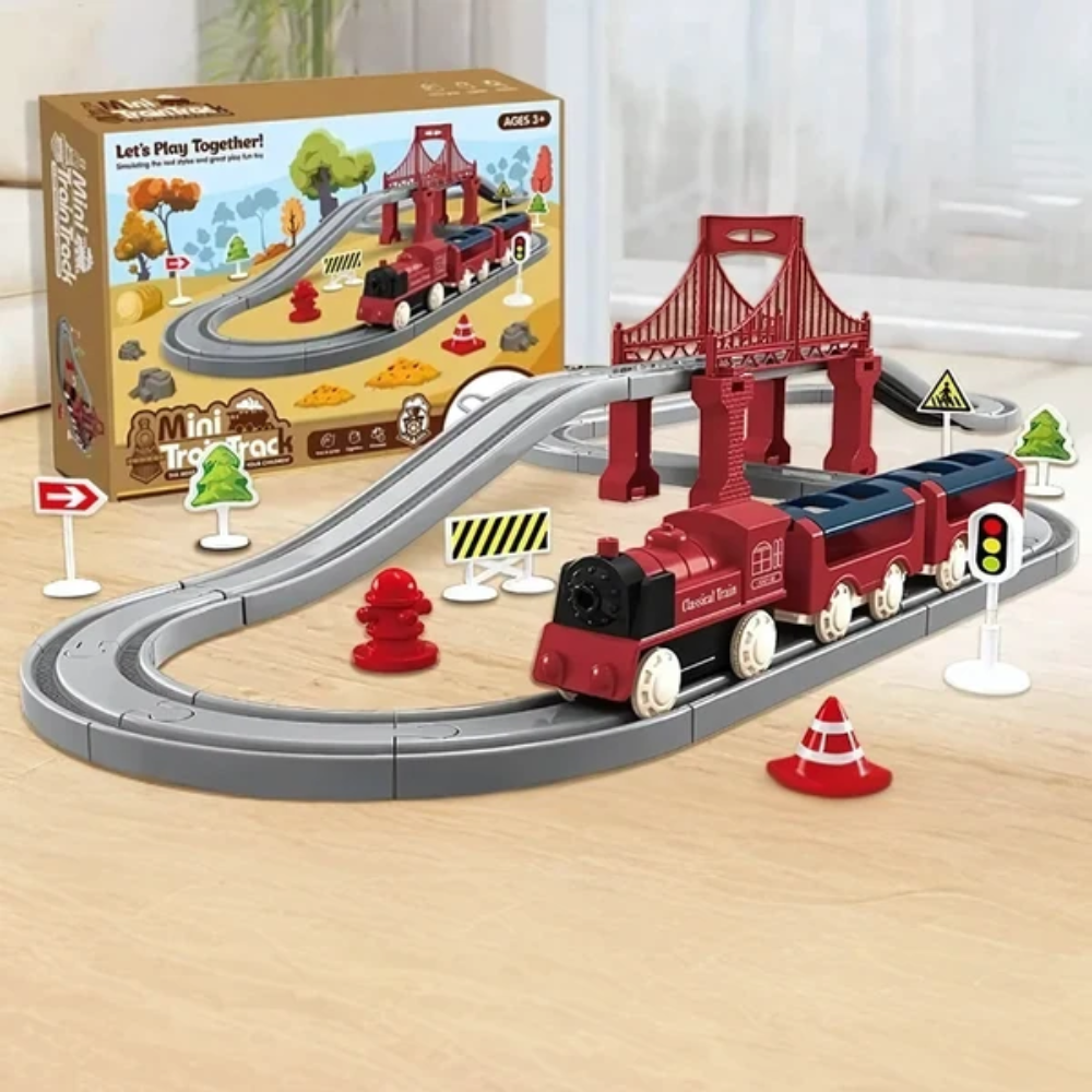 TrainTrek Electric Train Toy – Kids Railway Track Building and Play Toy