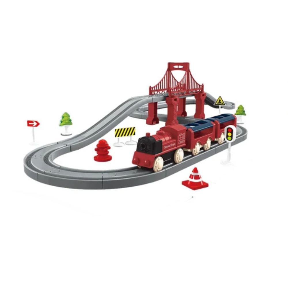 TrainTrek Electric Train Toy – Kids Railway Track Building and Play Toy