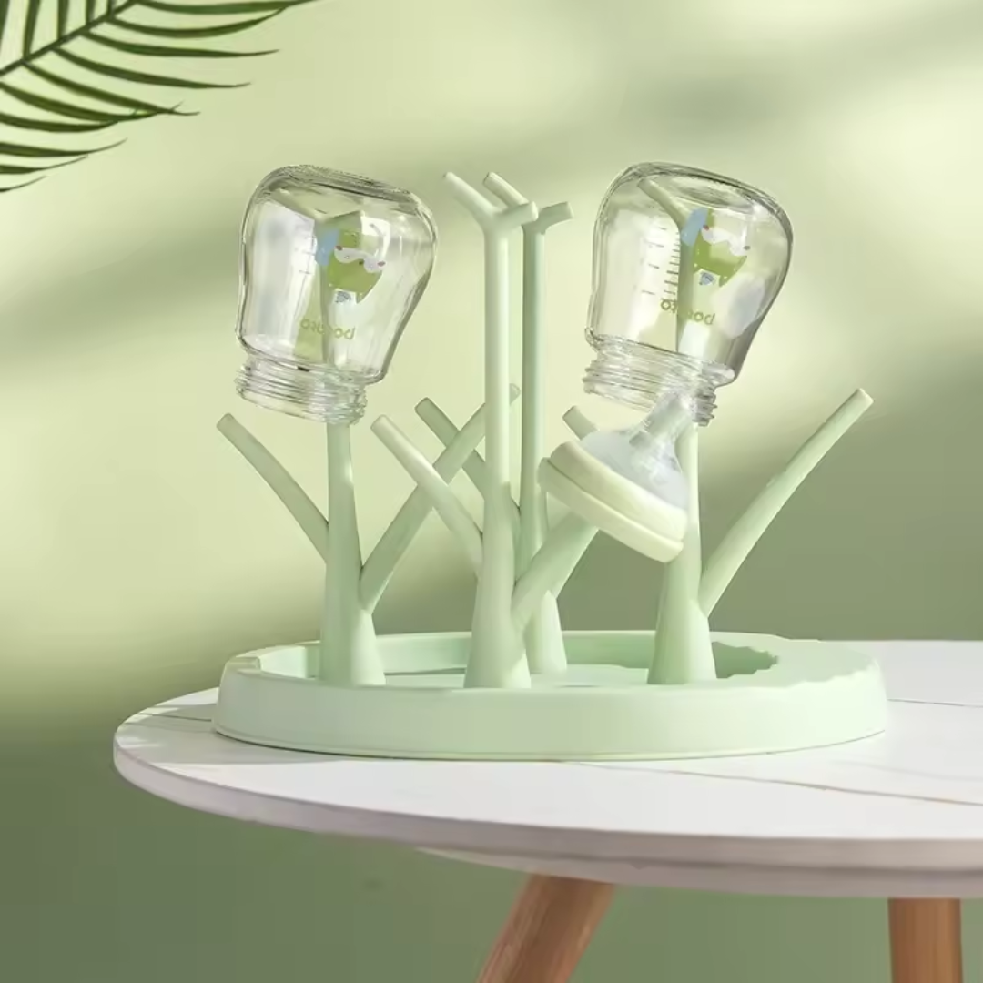 Baby Bottle Drying Rack Tree Stand | Removable Tray