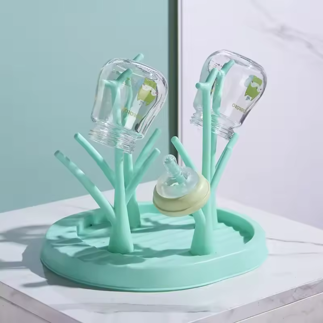 Baby Bottle Drying Rack Tree Stand | Removable Tray