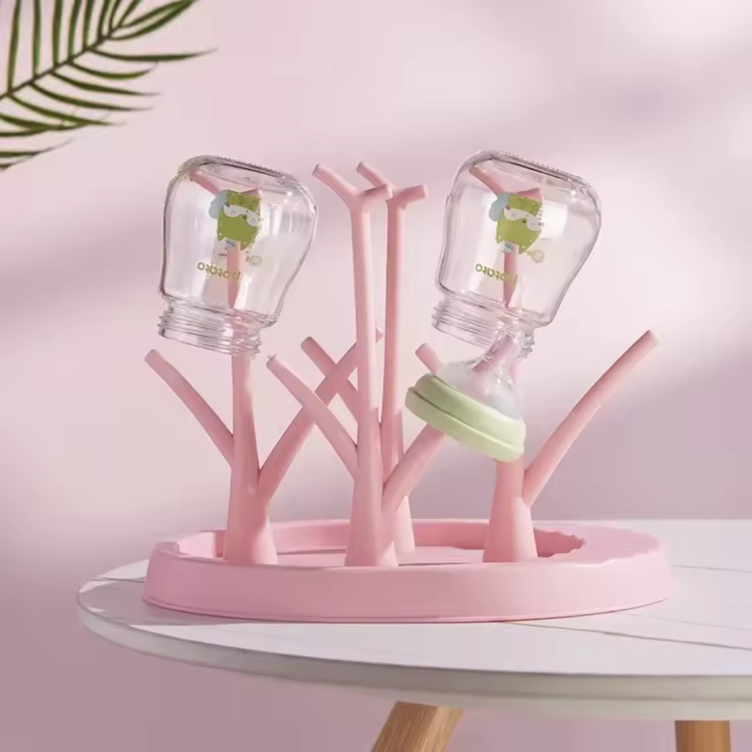 Baby Bottle Drying Rack Tree Stand | Removable Tray