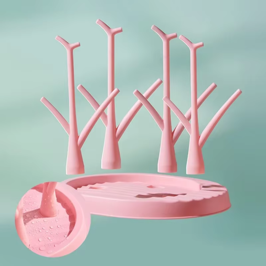 Baby Bottle Drying Rack Tree Stand | Removable Tray