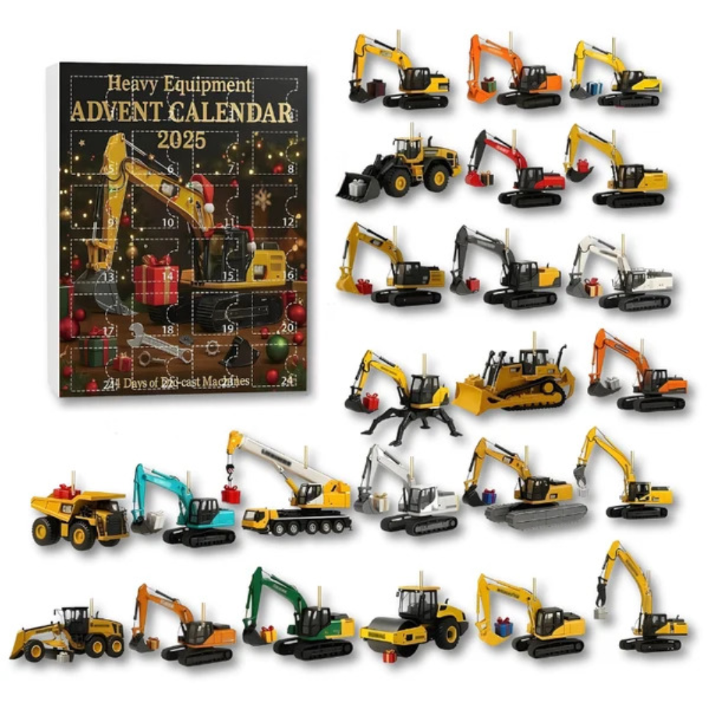 TruckFest Construction Vehicle Advent Calendar – Christmas Countdown with Miniature Trucks for Kids