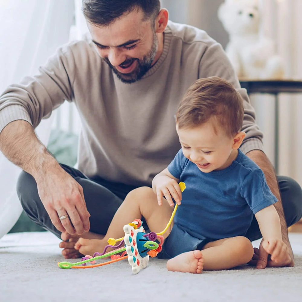 UFO Sensory Toy for Toddlers – Interactive Pull String Learning Toy
