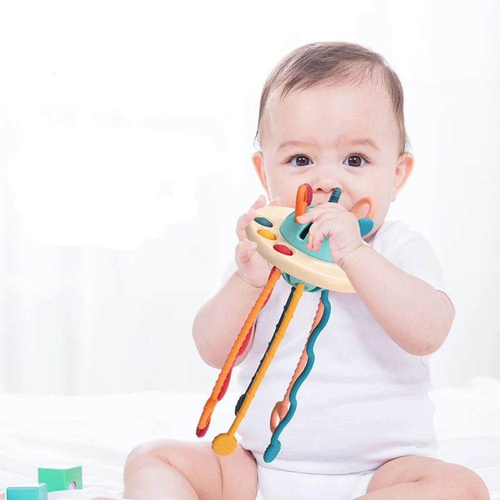 UFO Sensory Toy for Toddlers – Interactive Pull String Learning Toy