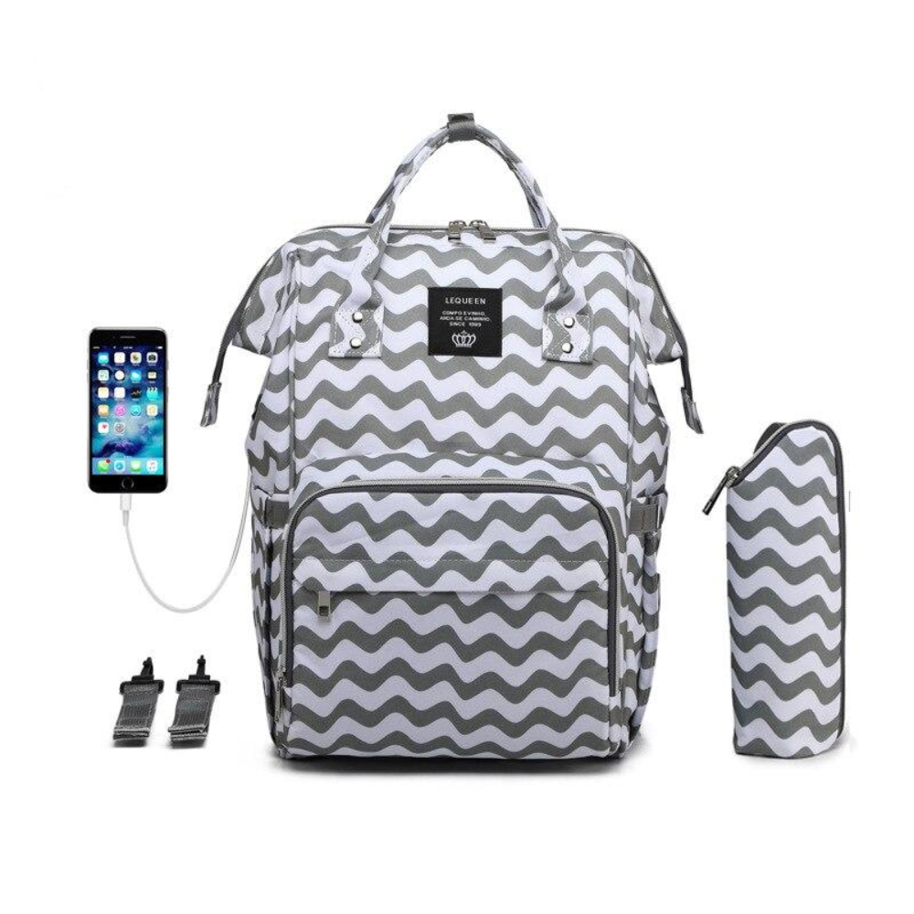 Diaper Bag Backpack USB Port | Multi Compartment Travel Bag
