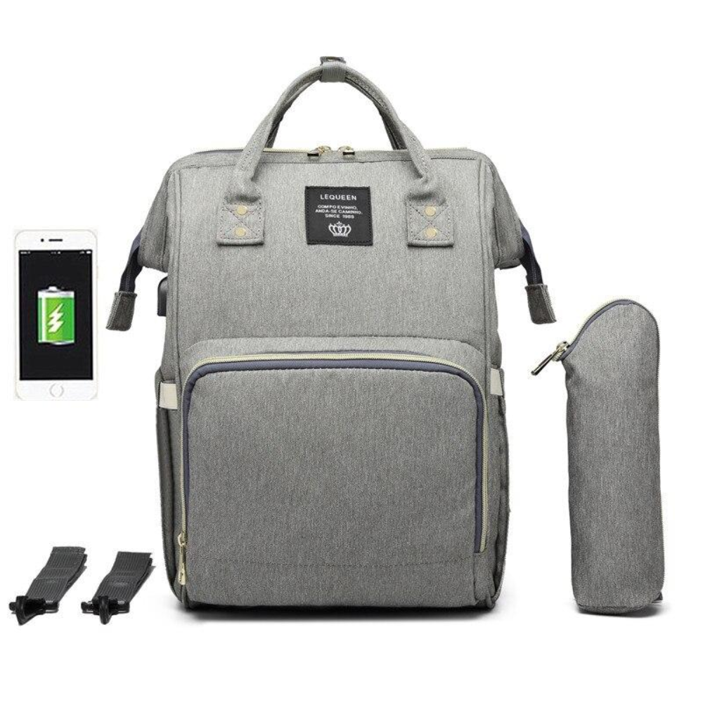 Diaper Bag Backpack USB Port | Multi Compartment Travel Bag