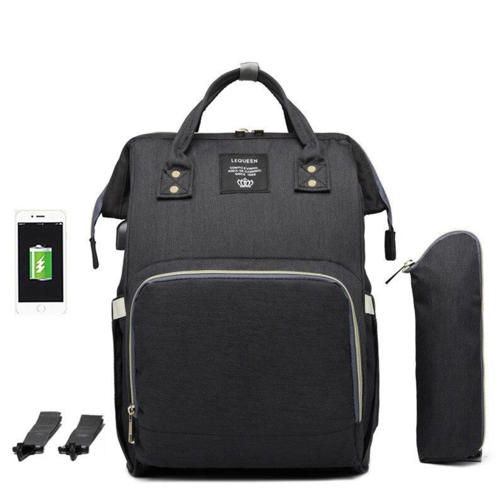 Diaper Bag Backpack USB Port | Multi Compartment Travel Bag