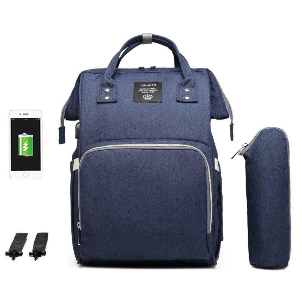 Diaper Bag Backpack USB Port | Multi Compartment Travel Bag