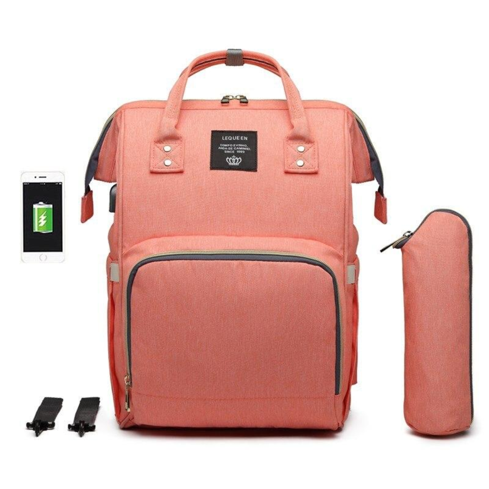 Diaper Bag Backpack USB Port | Multi Compartment Travel Bag