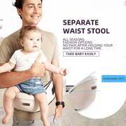 Adjustable Baby Carrier with Hip Seat – Front & Back Ergonomic Baby Carrier with Storage Pocket