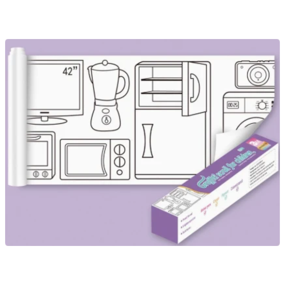 Kids XXL Coloring Roll – 300 cm Self-Adhesive Drawing Paper for Creative Activities